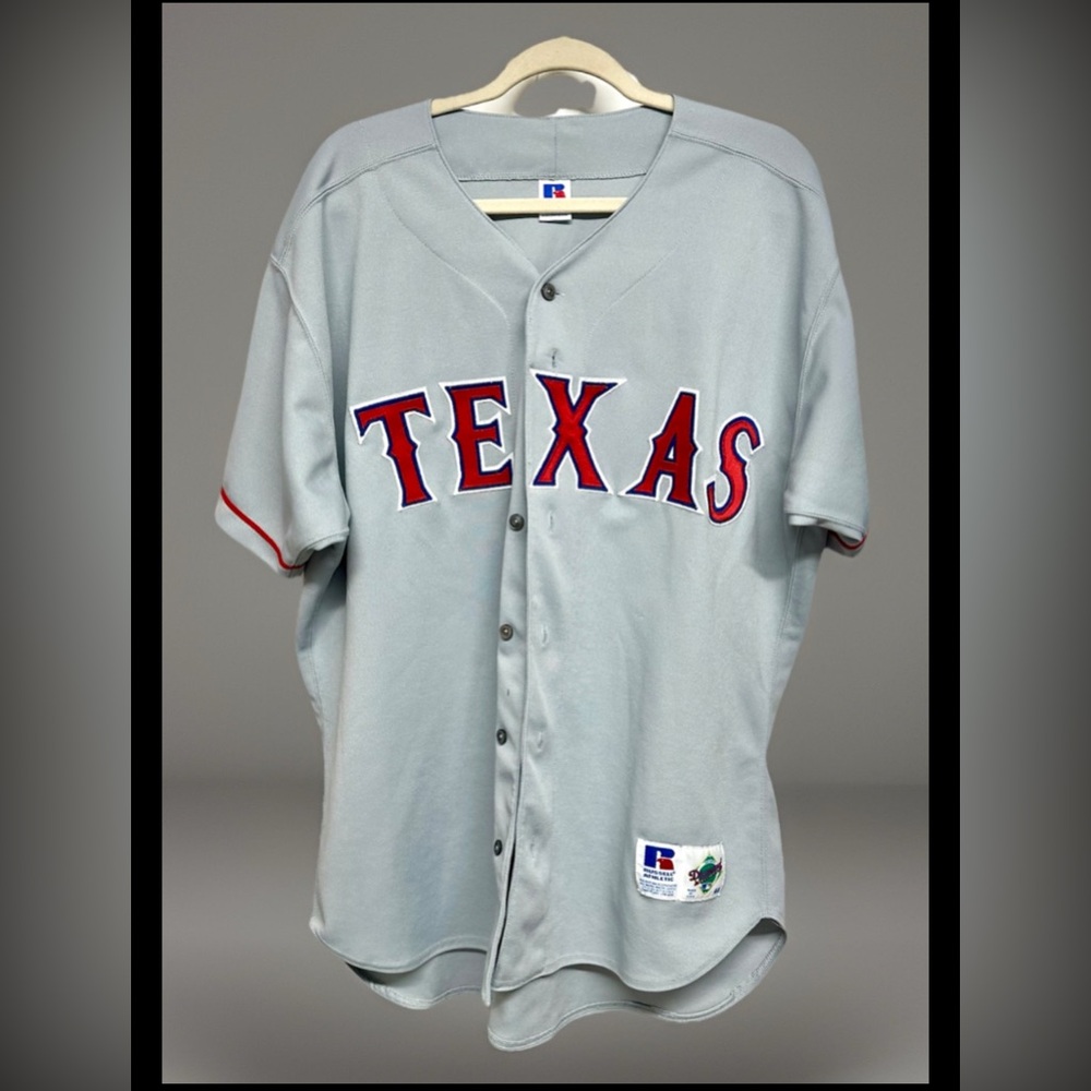 Vtg 90s Russell Texas Rangers Authentic Pro Baseball jersey 48
